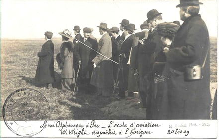 1909 Wright school of aviation rppc ink-stamped