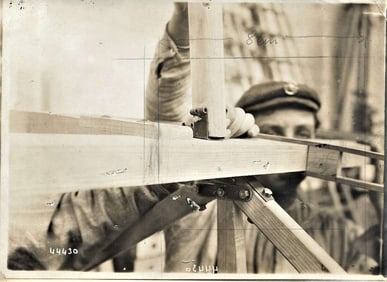 1909 Wright brothers airplane detail close up