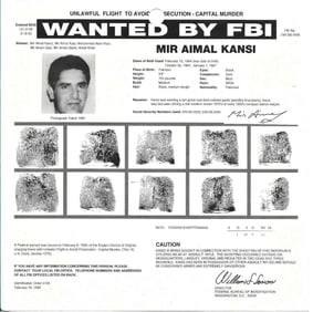 FBI wanted poster for Pakistani criminal