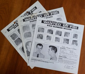 three original FBI wanted posters BANK ROBBERY and BURGLARY