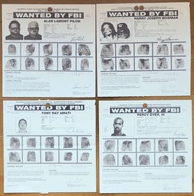 four original FBI wanted posters incl SERIAL KILLER