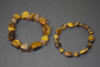vintage estate jewelry: Tigers Eye bracelets