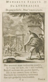 antique Dutch copper engraving ancient trade