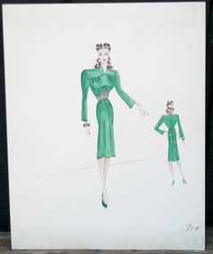 original vintage fashion design illustration drawing
