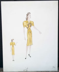 original vintage fashion design illustration drawing