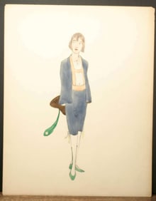 Helen Biggart original fashion design drawing