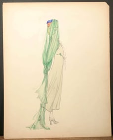 Helen Biggart original fashion design drawing
