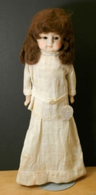 antique wax head girl doll