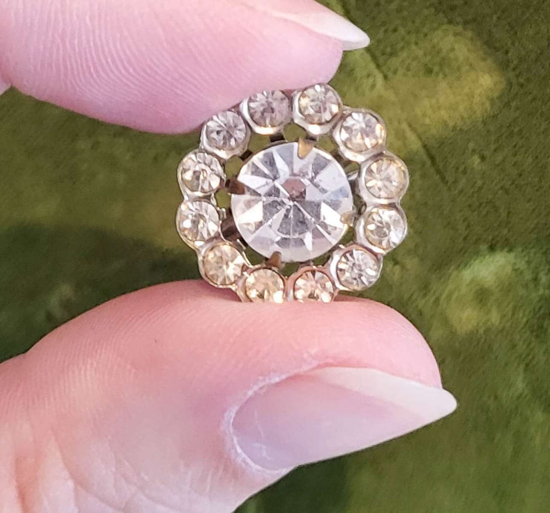 antique estate jewelry: rhinestone pin brooch (1 of 4)