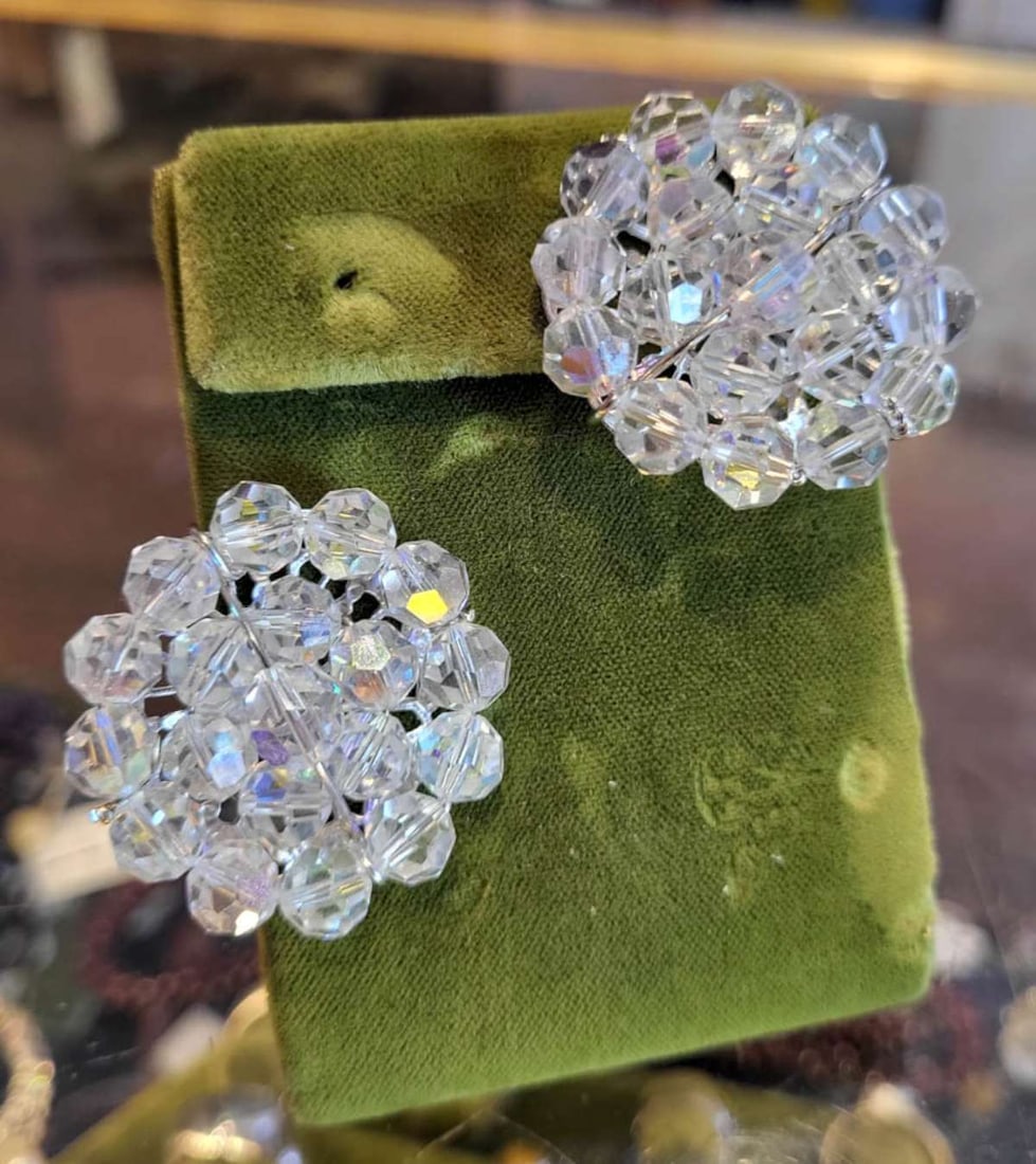 antique estate jewelry: rhinestone earrings (1 of 5)