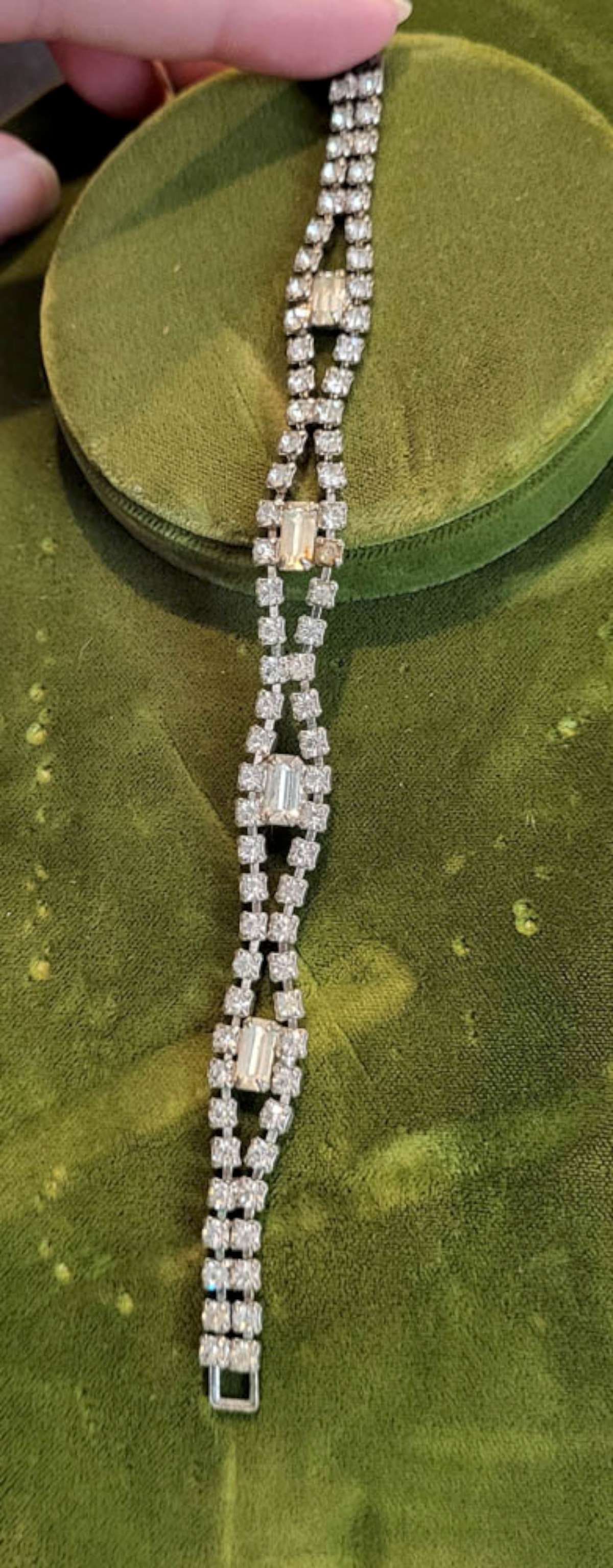 antique estate jewelry: rhinestone bracelet (1 of 7)