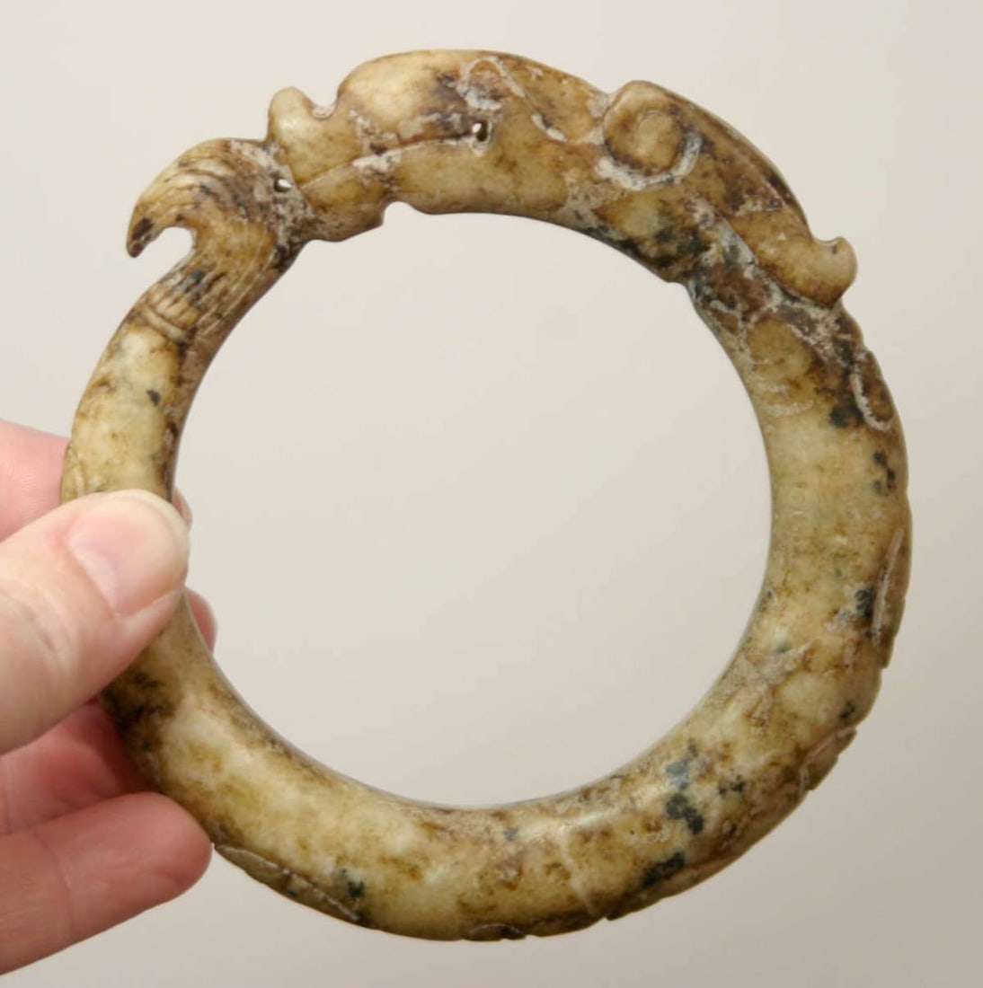 antique estate jewelry: Asian carved Dragon bracelet (1 of 8)