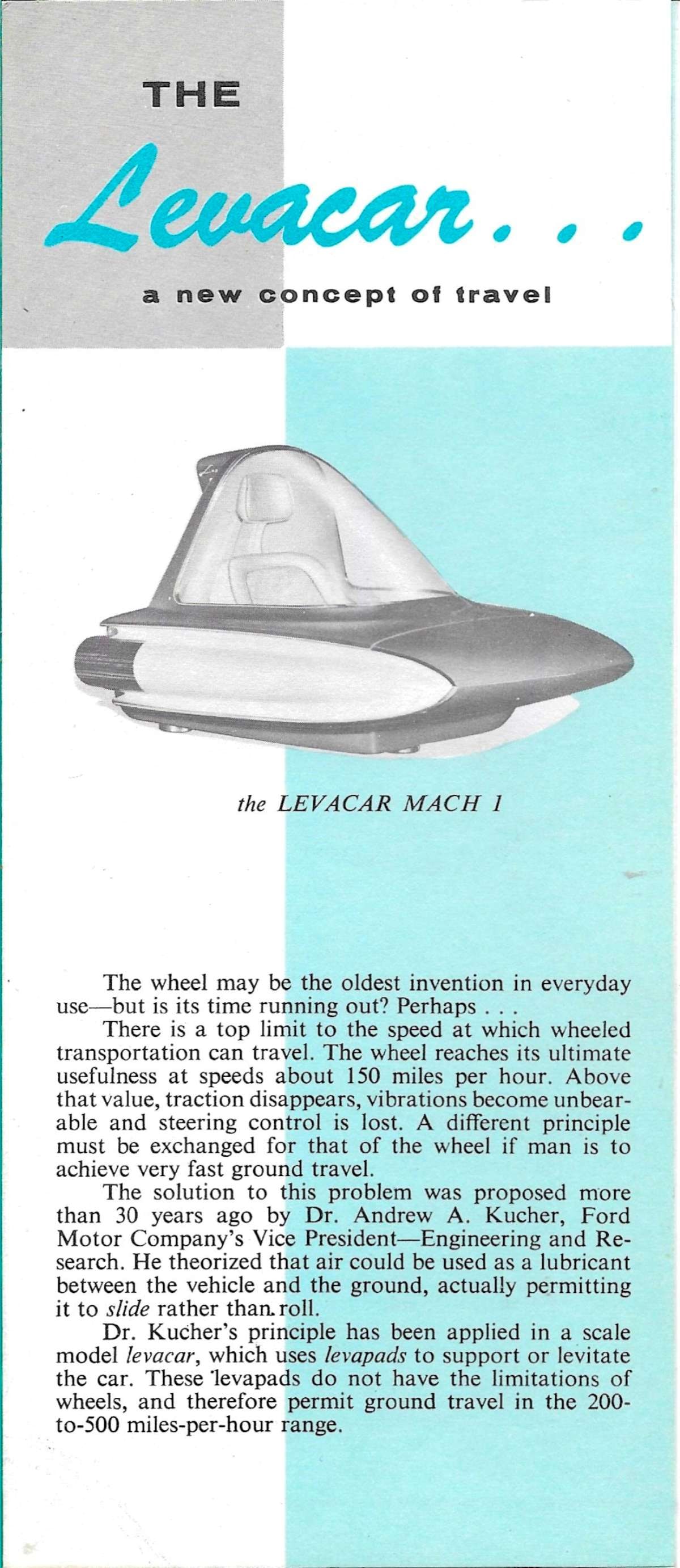 automobile 1959 Ford LEVACAR brochure rare (1 of 2)