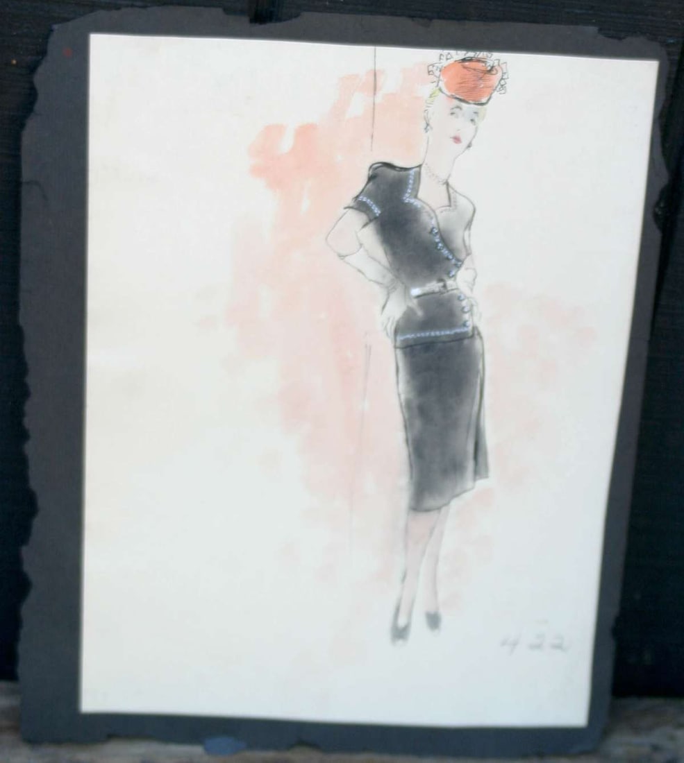 original vintage fashion design illustration drawing (1 of 6)