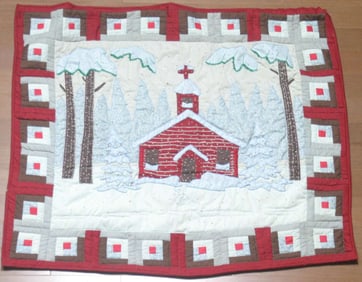 vintage or antique hand sewn quilted fabric