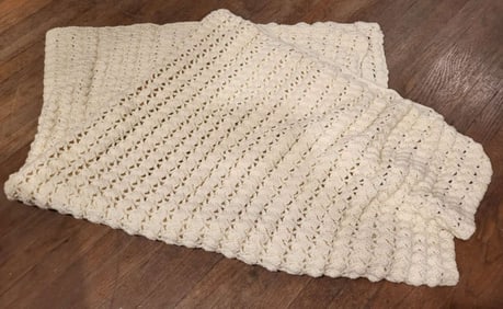 vintage knit wool bedspread or blanket