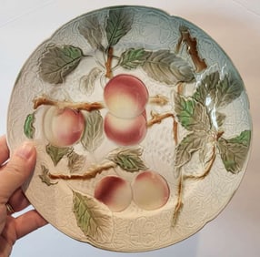 antique French Majolica fruit plate