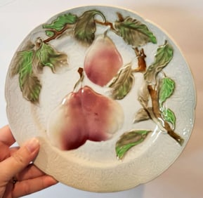 antique French Majolica fruit plate