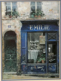 vintage Chinese French print street scene
