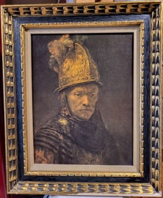 vintage enhanced print of Rembrandt Man with the Golden Helmet