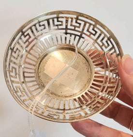 antique English silver bonbon dish Mappin Webb