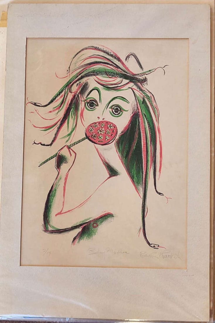 vintage MCM numbered lithograph (1 of 6)