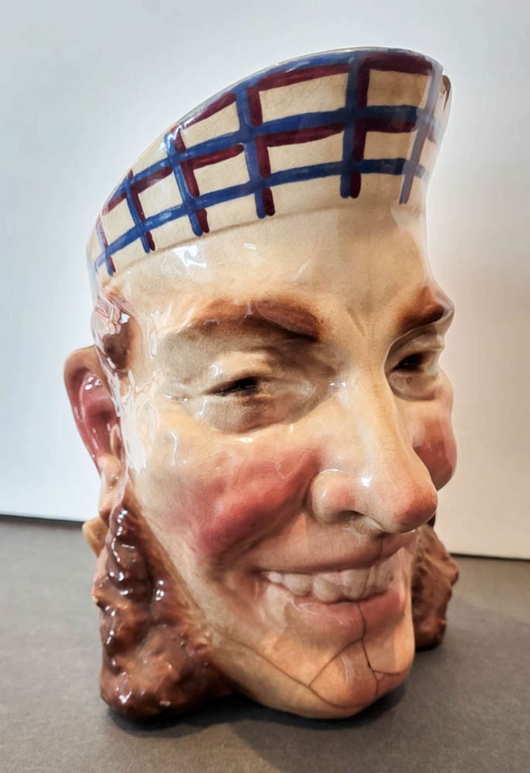 antique Majolica Sarreguemines face jug pitcher (1 of 9)