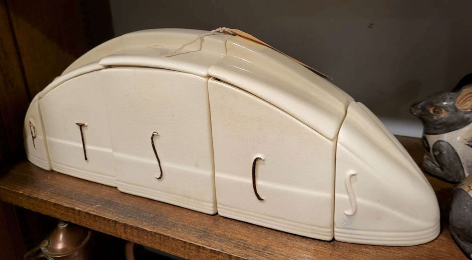 antique Art Deco period pottery canister set (1 of 7)