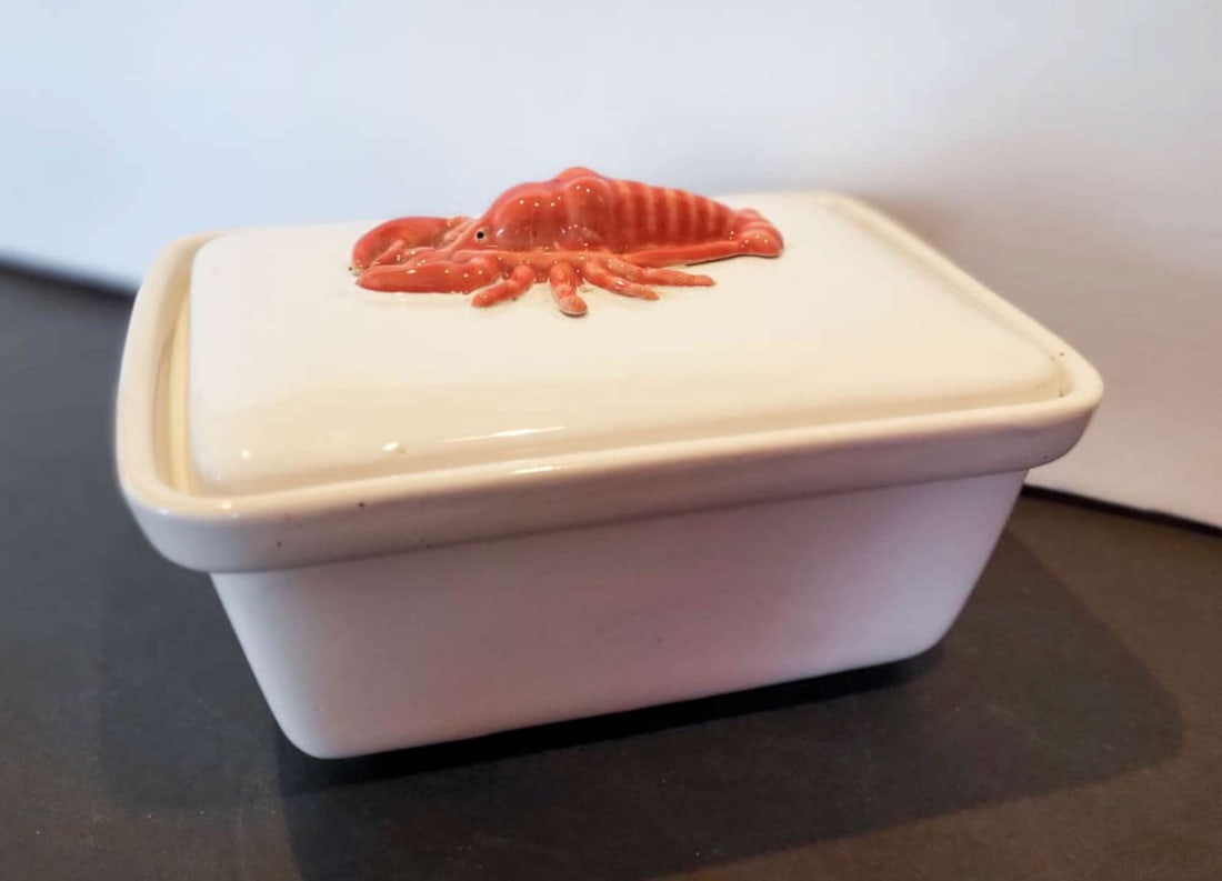 vintage French porcelain sardine box (1 of 7)