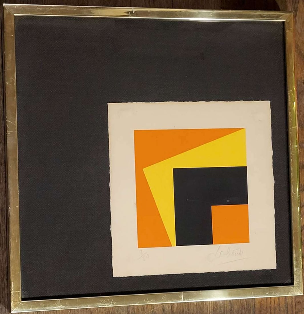 signed MCM framed Op Art print (1 of 7)