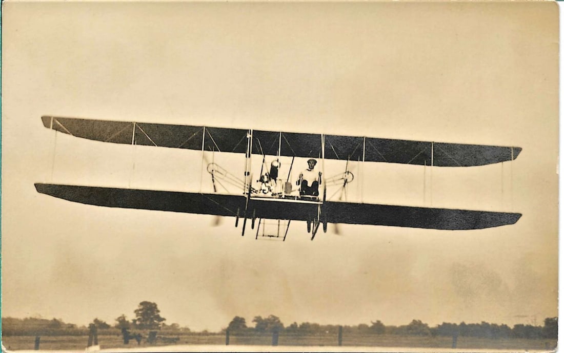 1911 aviation Wright brothers rppc in full flight (1 of 2)