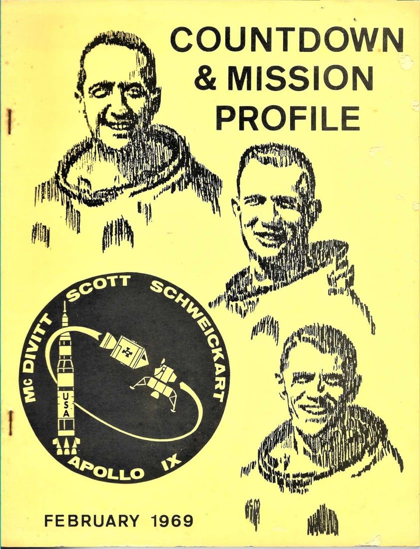 space 1969 Apollo 9 mission profile booklet NASA (1 of 11)