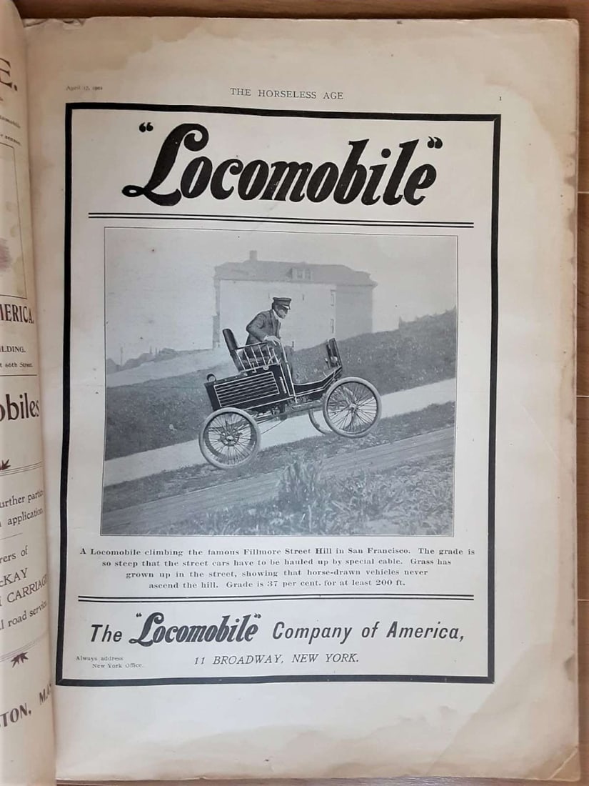 1901 automobilia Horseless Age magazine: This is a 121 year old April 17, 1901 issue of Horseless Age magazine. 40 pages total with 24 main pages and 16 pages of advertisements. 12 x 9 inches
