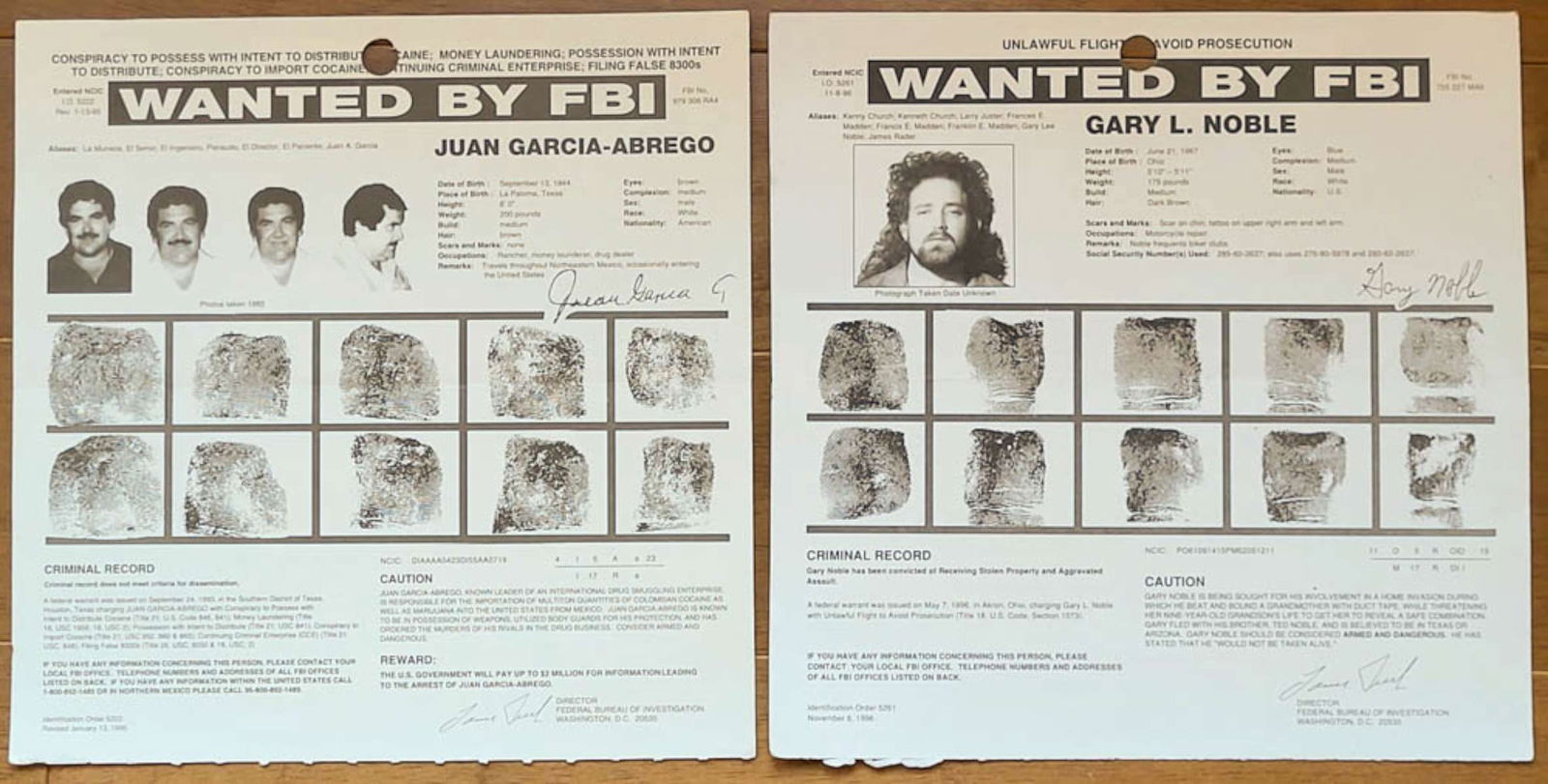 two original FBI wanted posters MOBSTER (1 of 8)