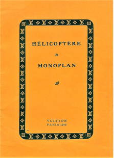 1910 aviation signed Vuitton helicopter catalog hyper rare: Yes, this experimental helicopter was designed and built by Pierre and Jean Vuitton, twin sons of "the" Louis Vuitton. Although generally unknown, the twins were pioneer av