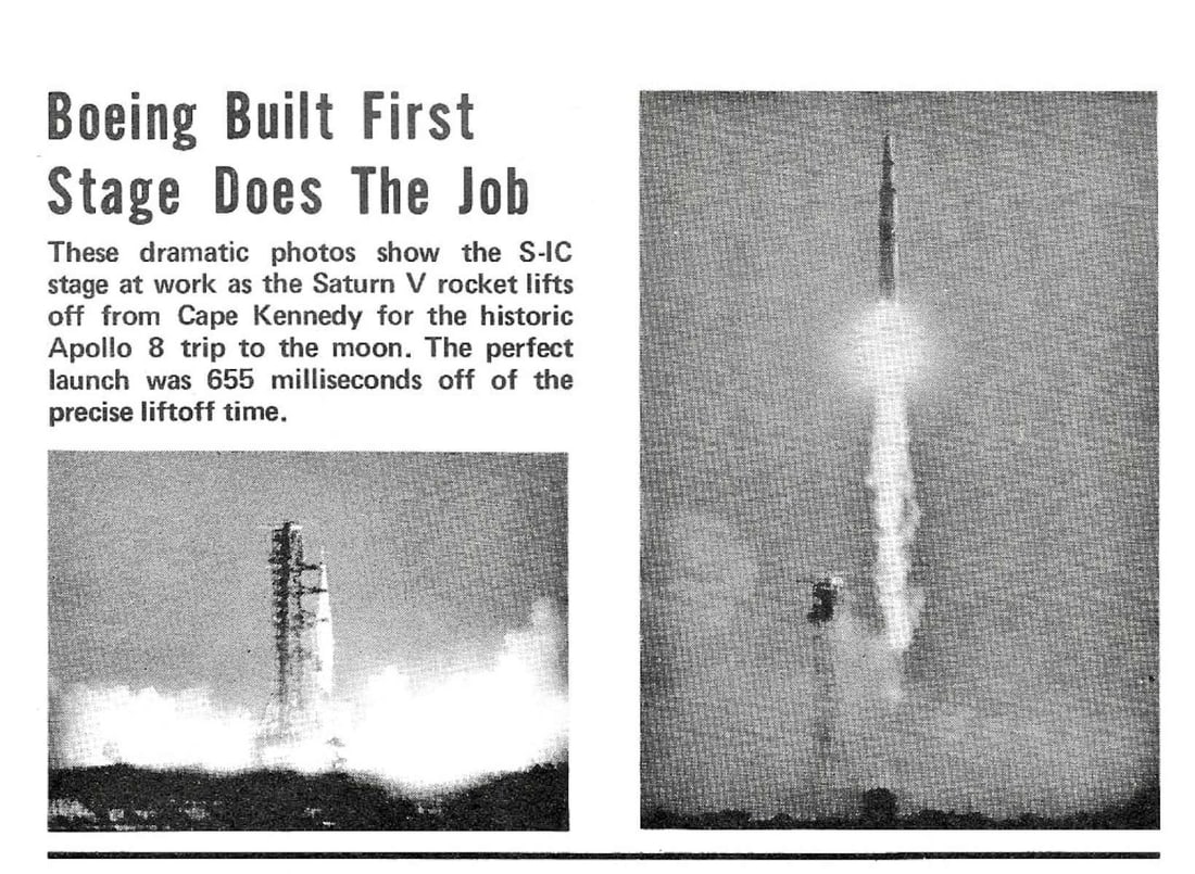 space NASA 1969 Apollo 8 moon flight in Boeing News rare (1 of 5)