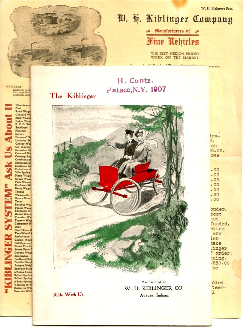 1907 Kilinger automobile catalog plus factory letter rare (1 of 10)