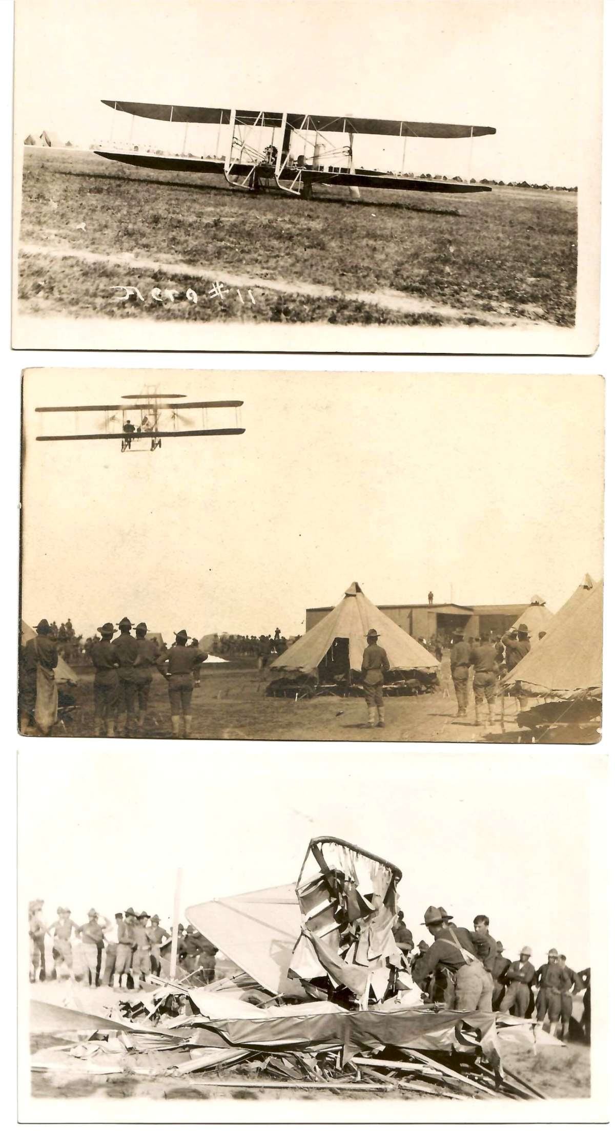 1913  three military aviation RPPCs Texas City (1 of 3)