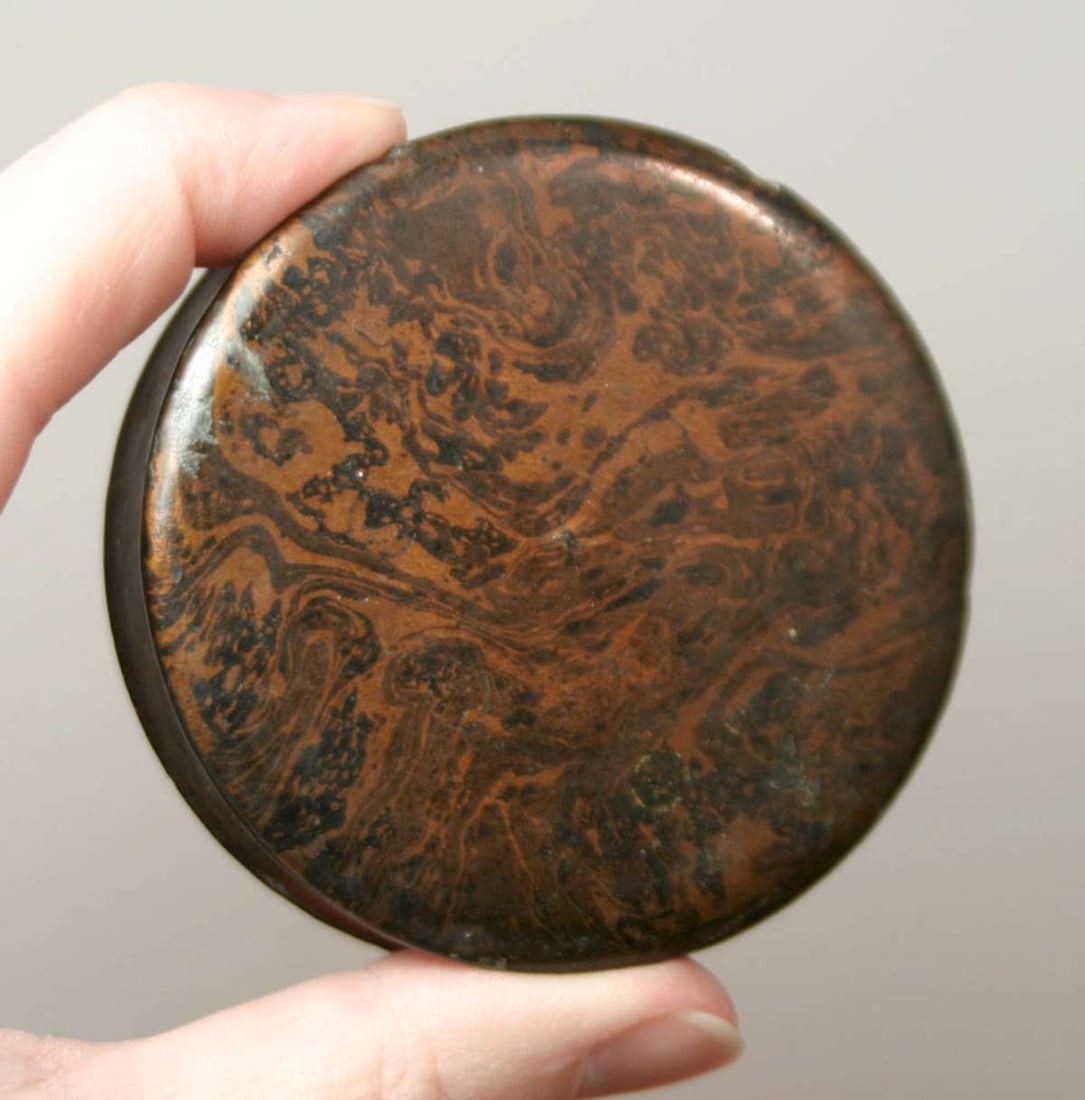 antique paper mache burl miniature box (1 of 7)