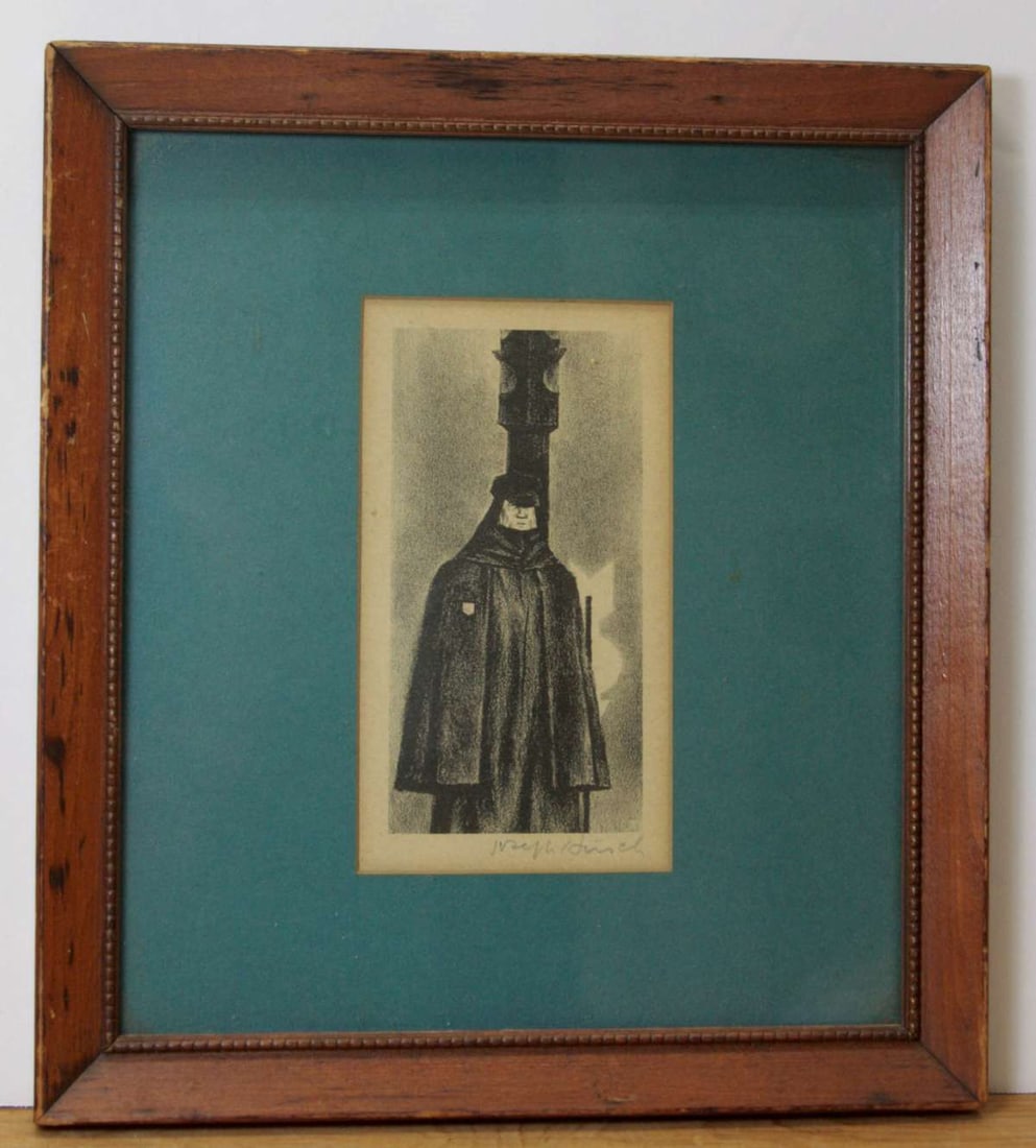 vintage framed etching by Joseph Hirsch (1 of 8)