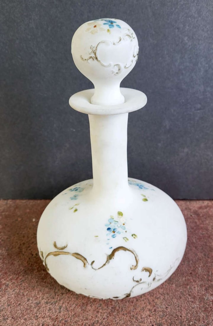 antique Bristol custard glass bottle or decanter (1 of 8)