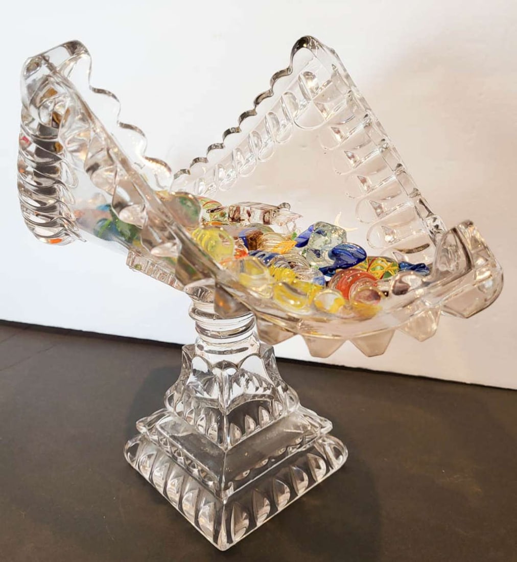 antique EAPG banana boat glass dish (1 of 8)