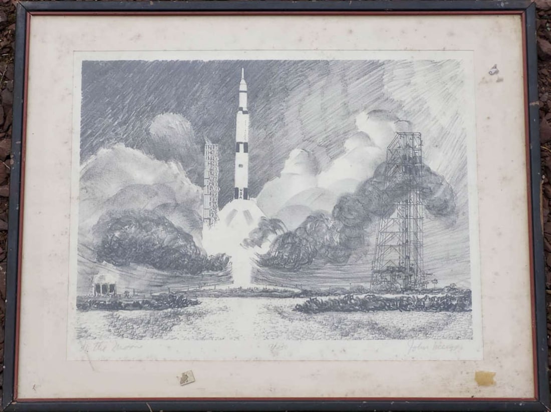 limited edition space lithograph print, signed (1 of 9)