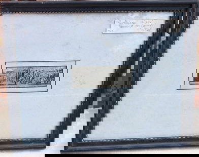 antique Revolutionary War Virginia engraving: hand written tag reads Yorktown VA 1781 and this is a French book plate depicting soldiers during the American Revolutionary War&comma; framed and double mattedInfo from online search: &quot;Significa