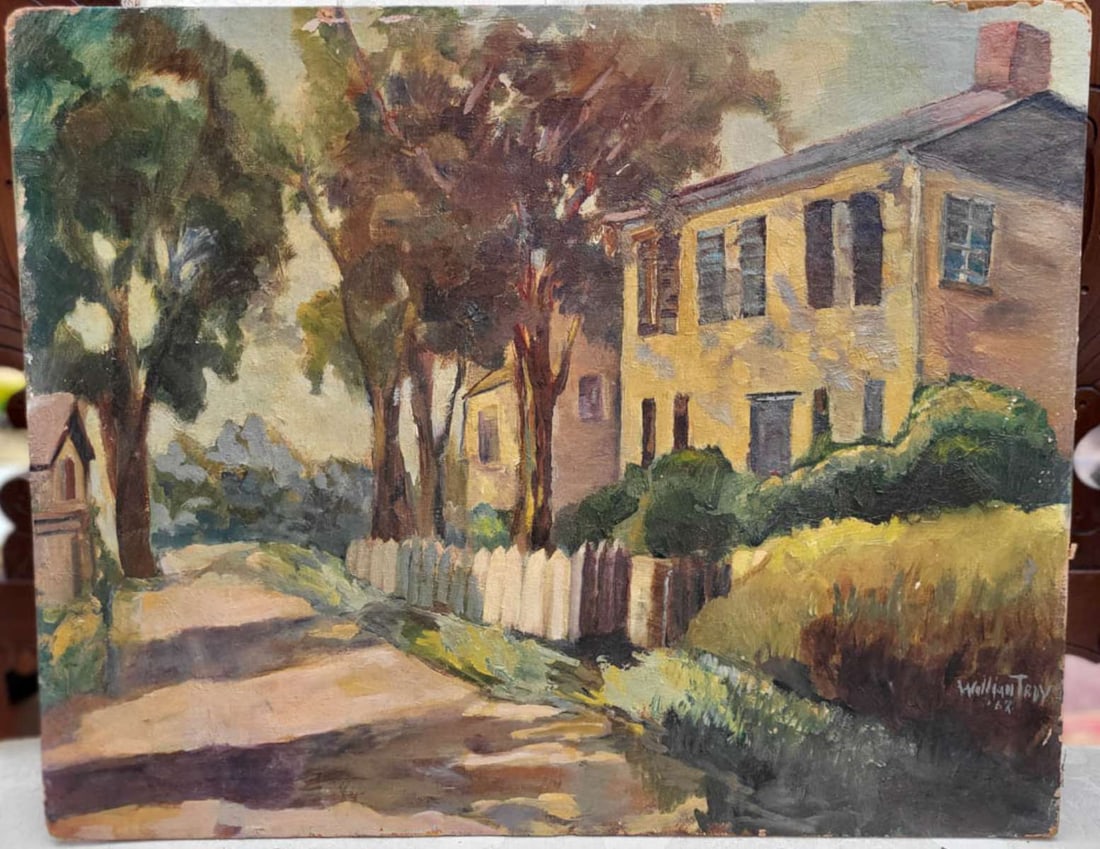 unframed vintage Impressionist style painting (1 of 8)