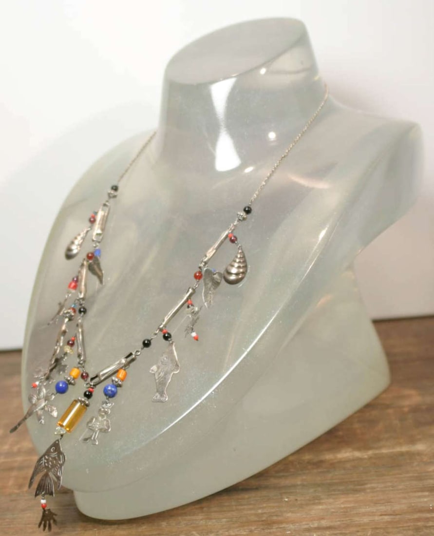 vintage estate jewelry: silver charm necklace (1 of 9)