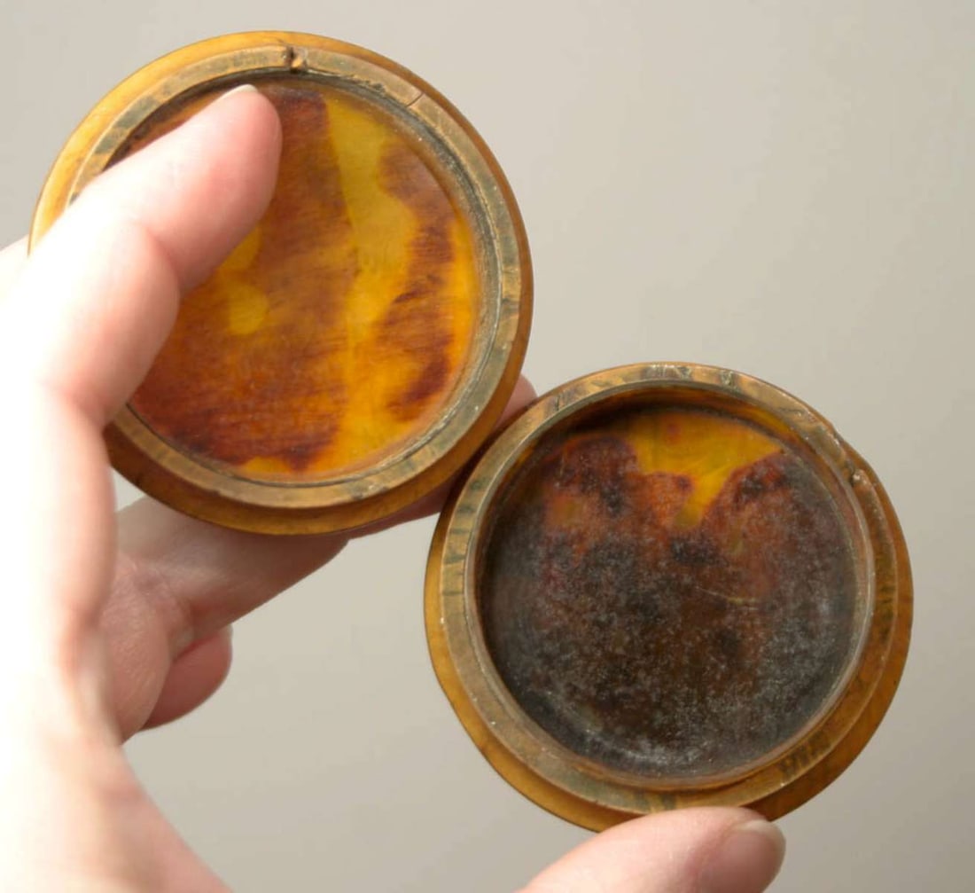 antique paper mache burl miniature box (1 of 8)