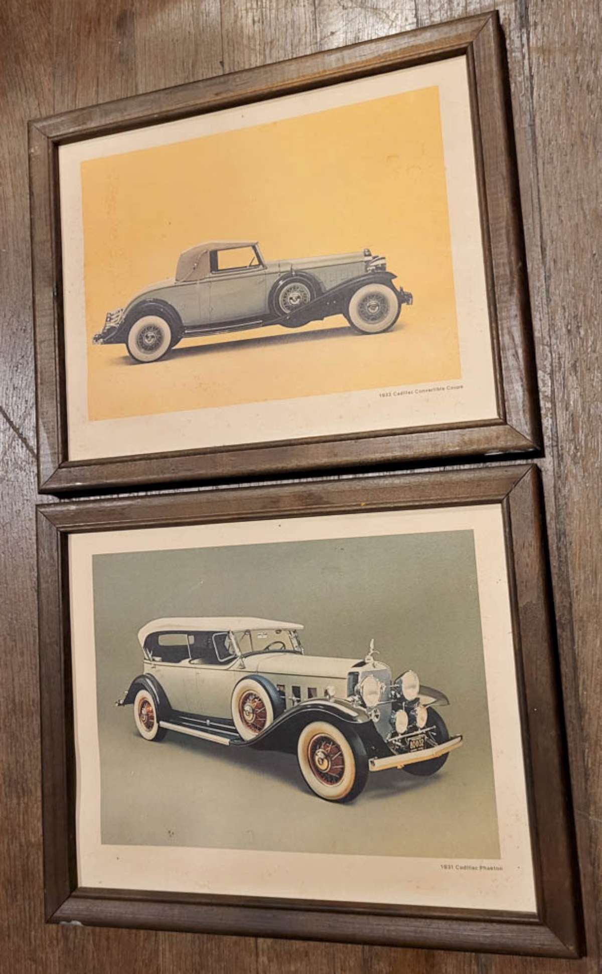 PAIR vintage framed automobile ads (1 of 8)