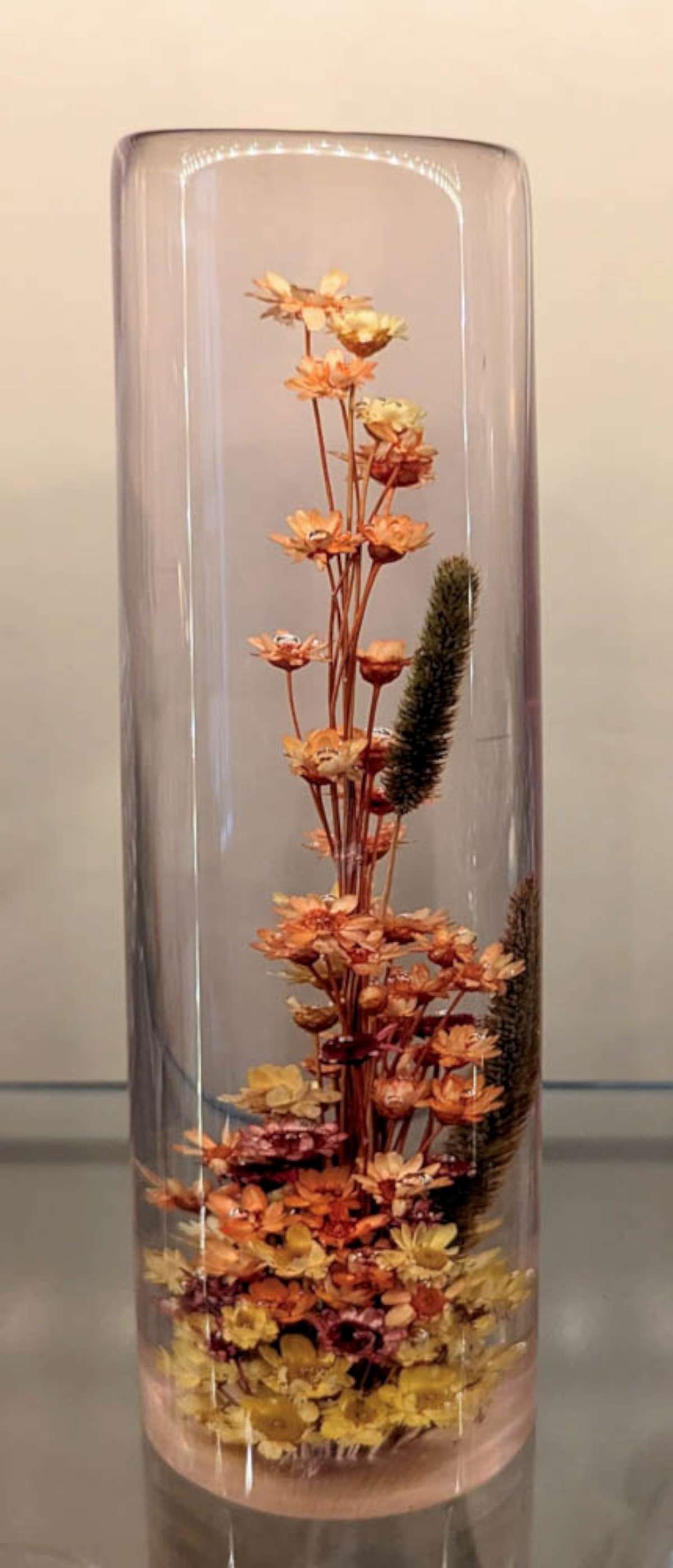 vintage Lucite floral paperweight (1 of 5)