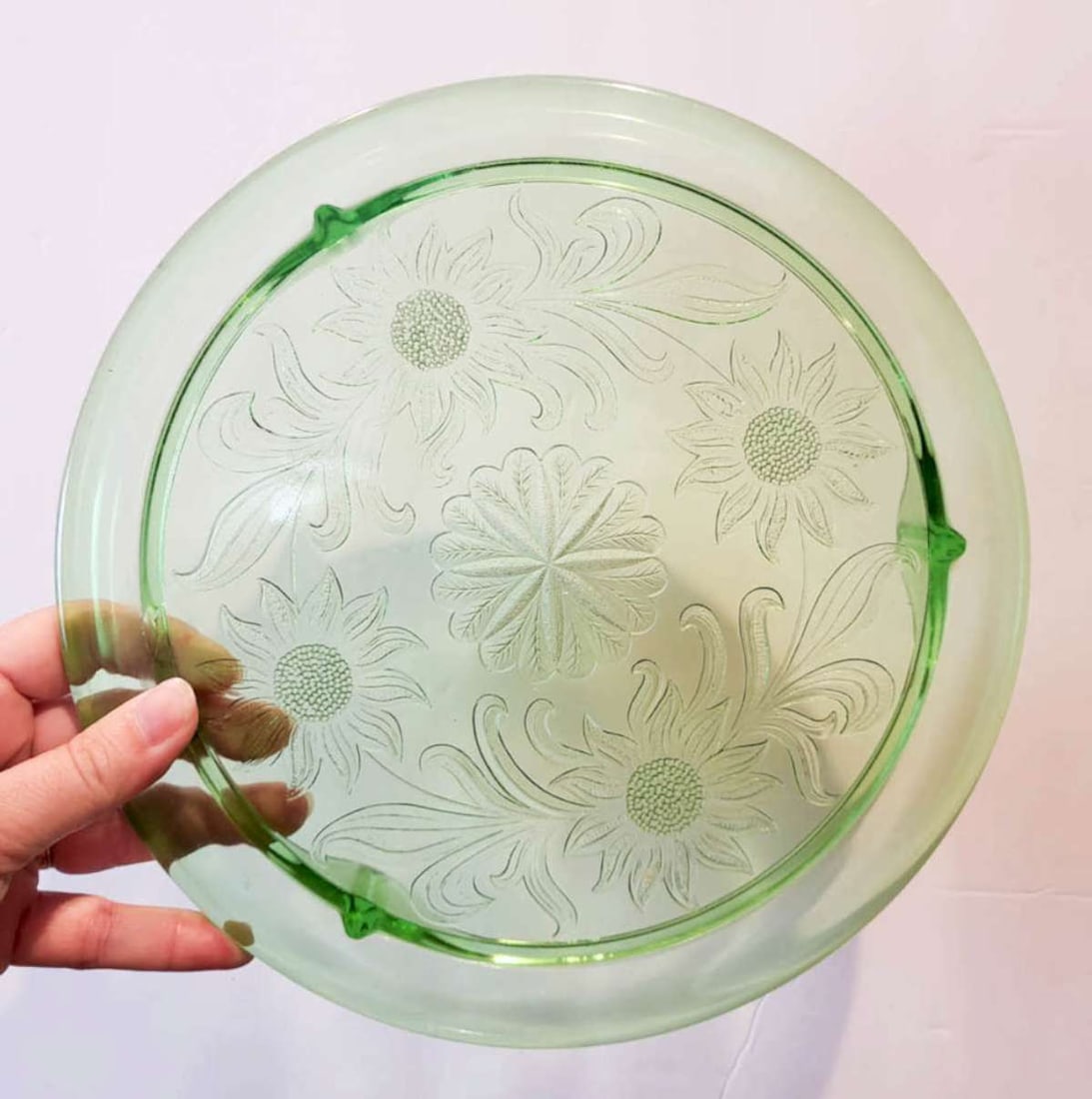 antique green Depression Era glassware (1 of 6)